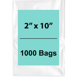 2X10 inches Clear Flat Poly Bags 1.5Mil Open Top (LDPE)