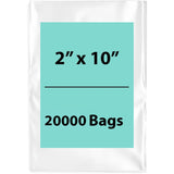 2X10 inches Clear Flat Poly Bags 1.5Mil Open Top (LDPE)