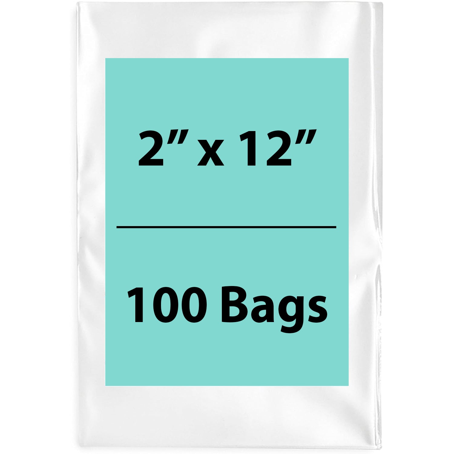 Clear Poly Bags 1.5Mil 2X12 Flat Open Top (LDPE)