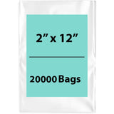 LDPE clear poly bags 2X12 inch 20000 Bags