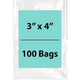 3X4 inches Clear Flat Poly Bags 1.5Mil Open Top (LDPE)