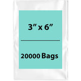 LDPE 3X6 inch 20000 Clear Poly bags