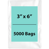 3X6 inches Clear Flat Poly Bags 1.5Mil Open Top (LDPE)