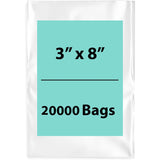 LDPE 3X8 Clear Poly Bags 20000 Bags