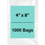 4X8 inches Clear Flat Poly Bags 1.5Mil Open Top (LDPE)