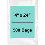Clear poly bags 1.5 Mil 4"x24" LDPE 500 Bags