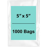 Clear Poly Bags Flat 5"X5" 1.5 Mil LDPE 1000 Bags