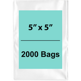 Clear Poly Bags Flat 5"X5" 1.5 Mil LDPE 2000 Bags