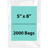 5X8 inches Clear Flat Poly Bags 1.5Mil Open Top (LDPE)