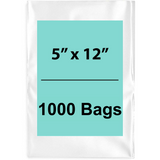 5X12 inches Clear Flat Poly Bags 1.5Mil Open Top (LDPE)