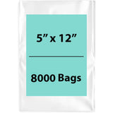 LDPE Clear Poly Bags 5X12 inches 8000 Bags