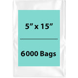 LDPE Clear Poly Bags 5X15 inches 6000 Bags