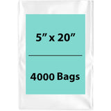 LDPE Clear Poly Bags 5x20 inches 4000 Bags