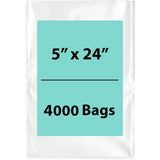 LDPE Clear Poly Bags 5X24 inches 4000 Bags