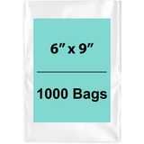 6X9 inches Clear Flat Poly Bags 1.5Mil Open Top (LDPE)