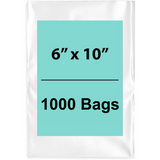 6X10 inches Clear Flat Poly Bags 1.5Mil Open Top (LDPE)
