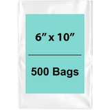 6X10 inches Clear Flat Poly Bags 1.5Mil Open Top (LDPE)