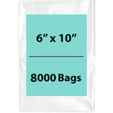 LDPE Clear Poly Bags 6x10 inches 8000 Bags