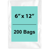 Clear Poly Bags 6" x 12" 1.5 Mil 200 Bags