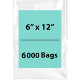 LDPE Clear Poly Bags 6x12 inches 6000 Bags