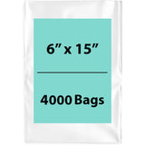 LDPE Clear Poly Bags 6x15 inches 4000 Bags