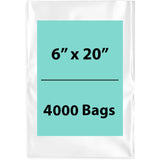 LDPE Clear Poly Bags 6X20 inches 4000 Bags