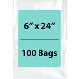 Clear Poly Bags Flat 1.5 Mil Thickness Size: 6 (width) inch X 24 (Height) inch 