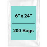 Clear Poly Bags Flat 1.5 Mil Thickness Size: 6 (width) inch X 24 (Height) inch 