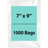 Clear Poly bags 1.25 Mil 7 inch (width) X 9 inch (Height) Pack of 1000 Bags