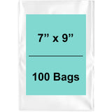 Clear Poly bags 1.25 Mil 7 inch (width) X 9 inch (Height) Pack of 100 Bags