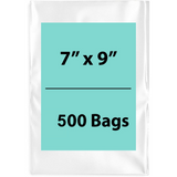 Clear Poly bags 1.25 Mil 7 inch (width) X 9 inch (Height) Pack of 500 Bags