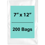 7X12 inches Clear Flat Poly Bags 1.5Mil Open Top (LDPE)
