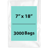 LDPE Clear Poly Bags 7X18 inches 3000 Bags