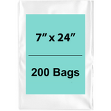 7X24 inches Clear Flat Poly Bags 1.5Mil Open Top (LDPE)