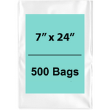 7X24 inches Clear Flat Poly Bags 1.5Mil Open Top (LDPE)