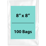 Clear Poly Bags 1.5Mil 8X8 Flat Open Top (LDPE)
