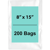 Clear Poly Bags Flat 1.5 Mil Size: 8 inch (width) X 15 inch (height)