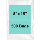 Clear Poly Bags Flat 1.5 Mil Size: 8 inch (width) X 15 inch (height)