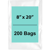 Clear Poly Bags Flat 1.5 Mil Size: 8 inch (width) X 20 inch (height)