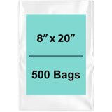 Clear Poly Bags Flat 1.5 Mil Size: 8 inch (width) X 20 inch (height)