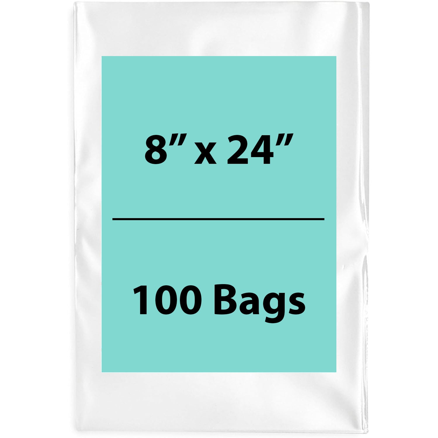 Clear Poly Bags 1.5Mil 8X24 Flat Open Top (LDPE)