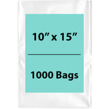 10X15 inches Clear Flat Poly Bags 1.5Mil Open Top (LDPE)