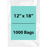 12X18 inches Clear Flat Poly Bags 1.5Mil Open Top (LDPE)