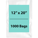 12X20 inches Clear Flat Poly Bags 1.5Mil Open Top (LDPE)