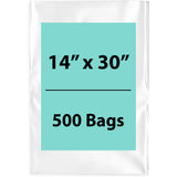 14X30 inches Clear Flat Poly Bags 1.5Mil Open Top (LDPE)