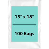 Clear Poly Bags 1.5Mil 15X18 Flat Open Top (LDPE)