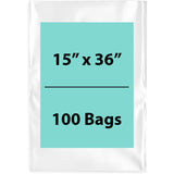 Clear Poly Bags Flat 1.5 Mil Size: 15 (width) Inch X 36 (Height) Inch