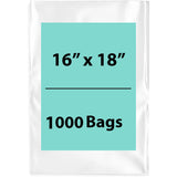 16X18 inches Clear Flat Poly Bags 1.5Mil Open Top (LDPE)