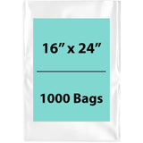 16X24 inches Clear Flat Poly Bags 1.5Mil Open Top (LDPE)