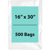 Clear Poly Bags 1.5Mil 16X30 Flat Open Top (LDPE)